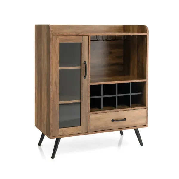 Buffet Sideboard with Removable Wine Rack and Glass Holder