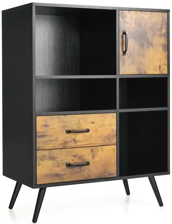 Industrial Buffet Sideboard Kitchen Cupboard with Cubbies Drawers