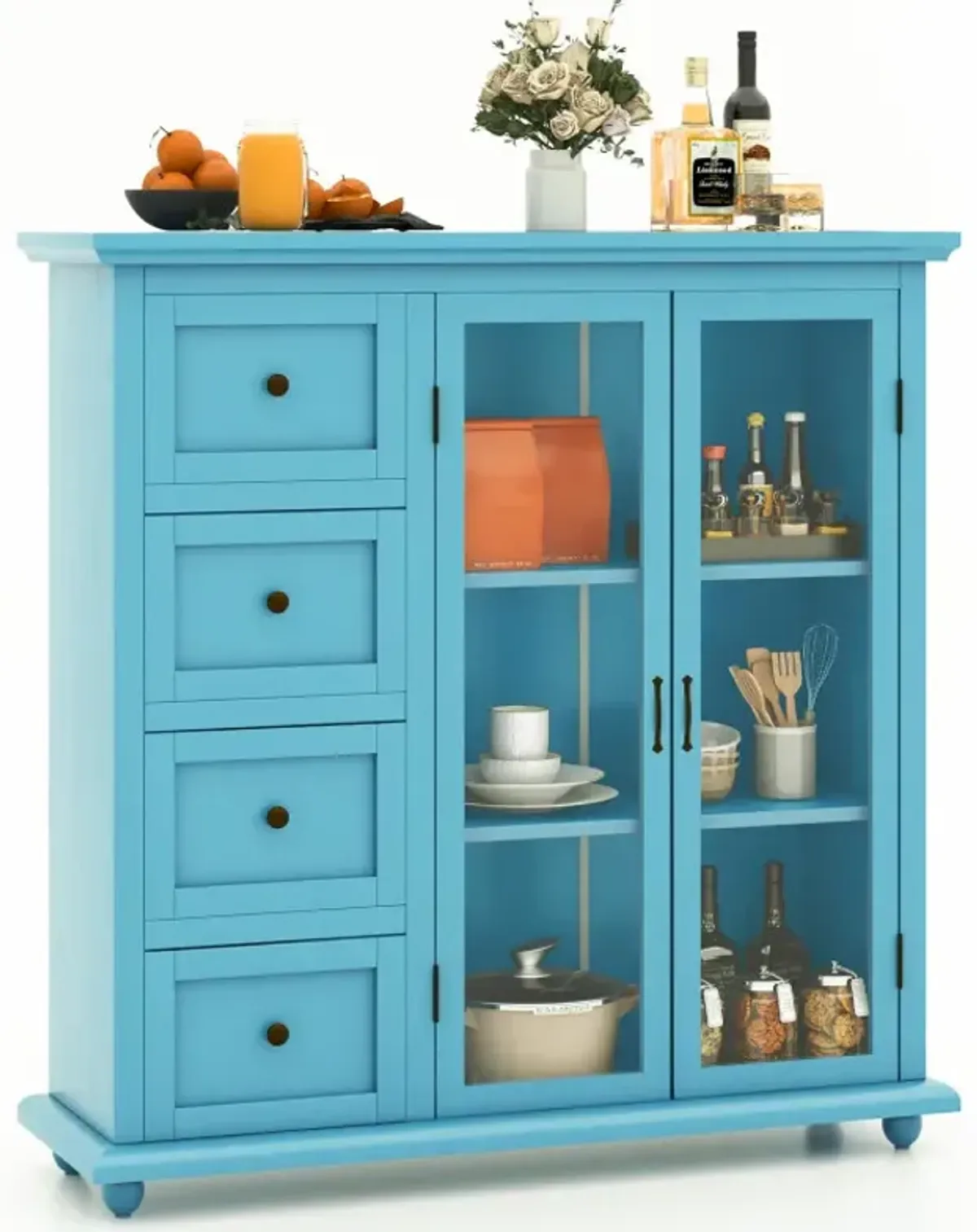 Buffet Sideboard Table Kitchen Storage Cabinet with Drawers and Doors