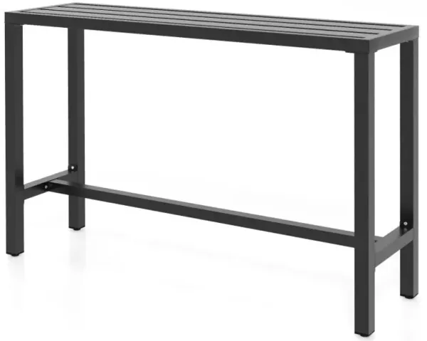 48/55 Inch Outdoor Bar Table with Waterproof Top and Heavy-duty Metal Frame