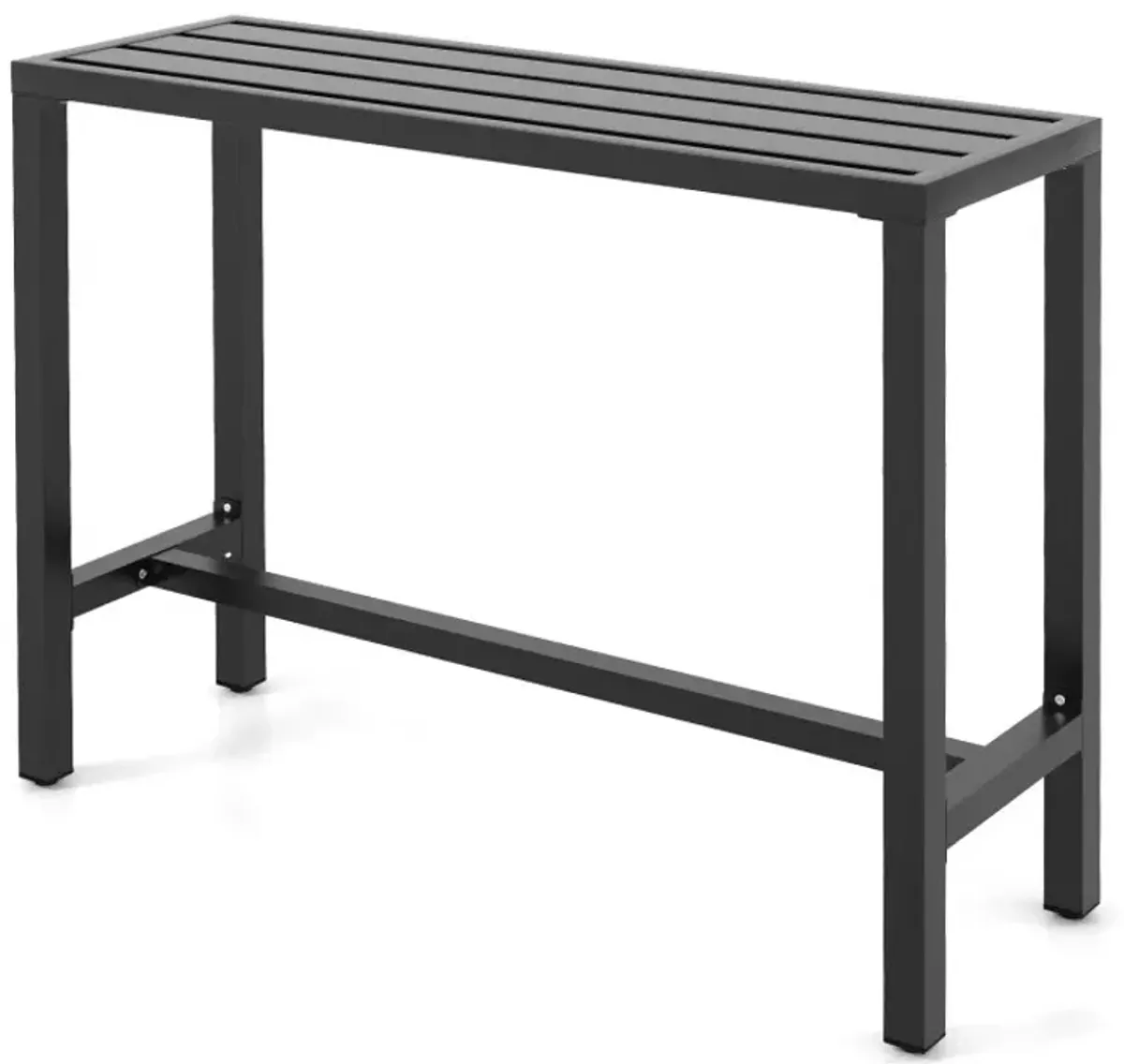 48/55 Inch Outdoor Bar Table with Waterproof Top and Heavy-duty Metal Frame