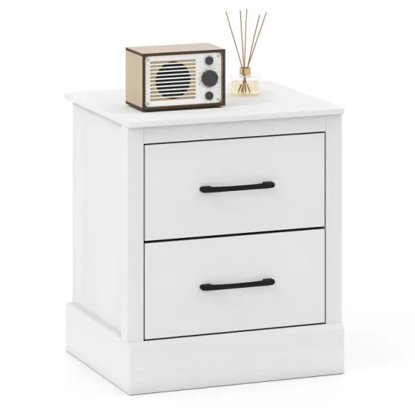 Wood Compact Floor Nightstand with Storage Drawers