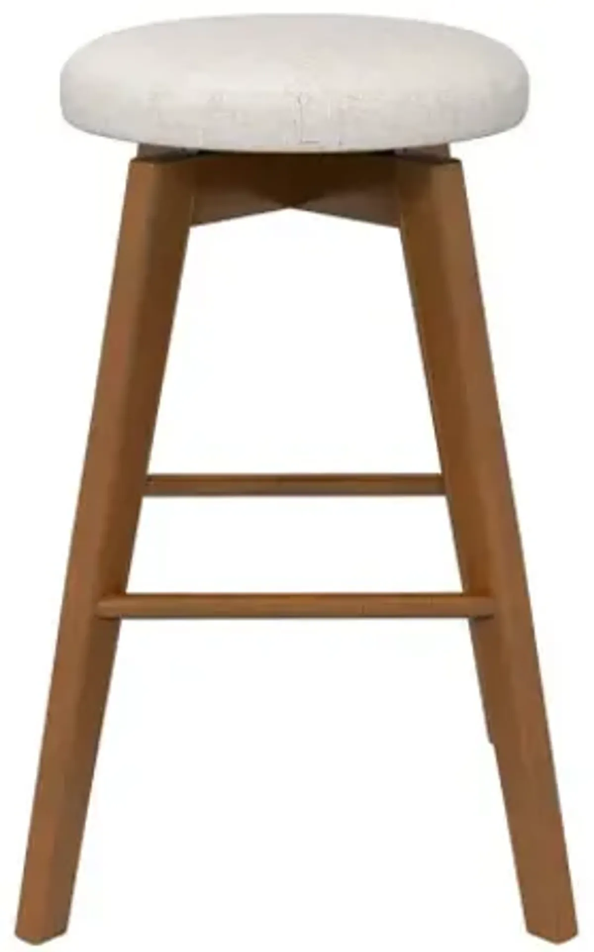 2 Pieces 26 Inch Backless Swivel Barstools with Linen Fabric Seat