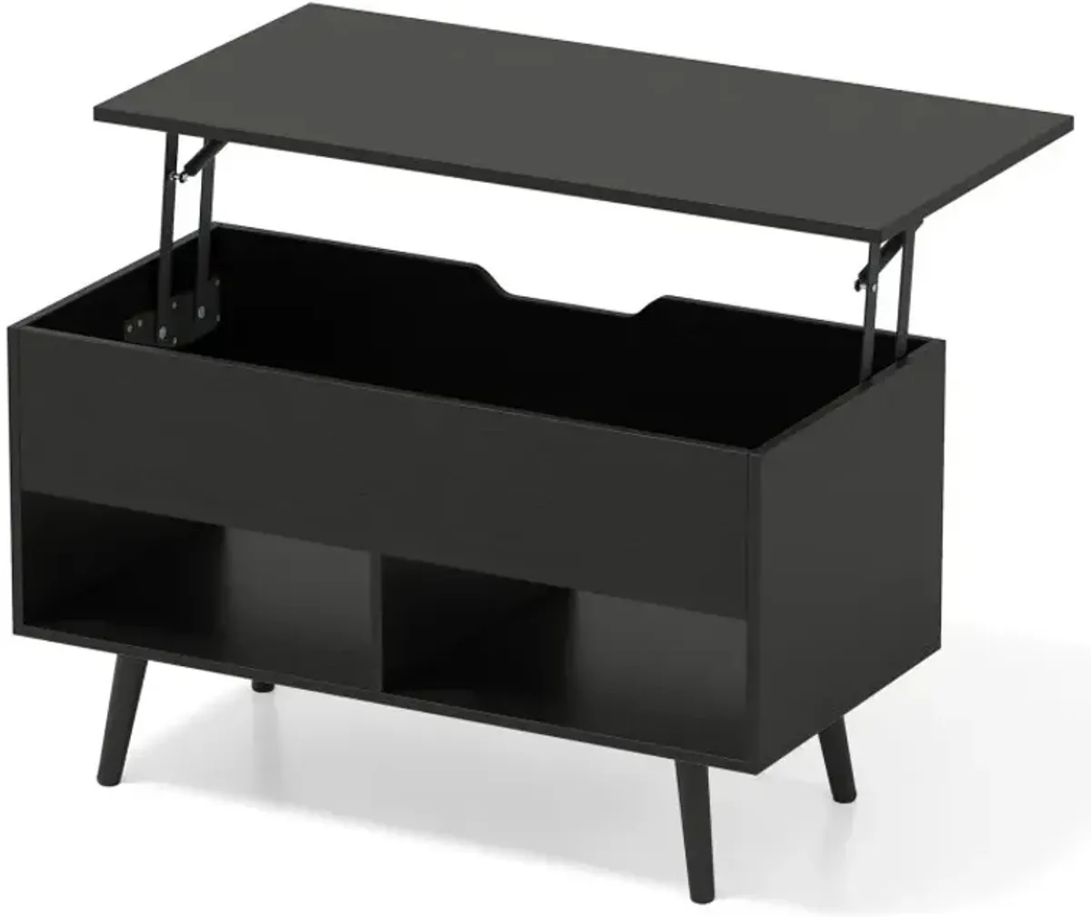 31.5 Inch Lift-Top Coffee Table with Hidden Storage and 2 Open Shelves