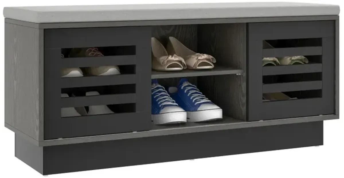 Shoe Storage Bench with 6 Compartments and 3 Adjustable Shelves