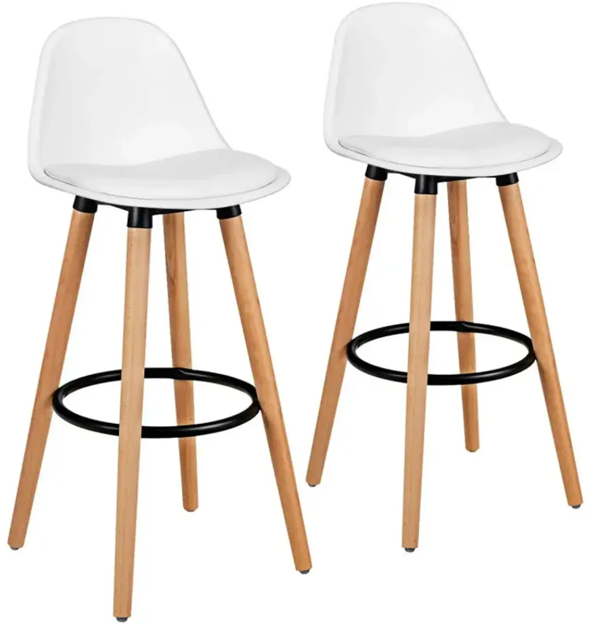 2 Pieces Mid-Century Barstool 28.5 Inch Dining Pub Chairs