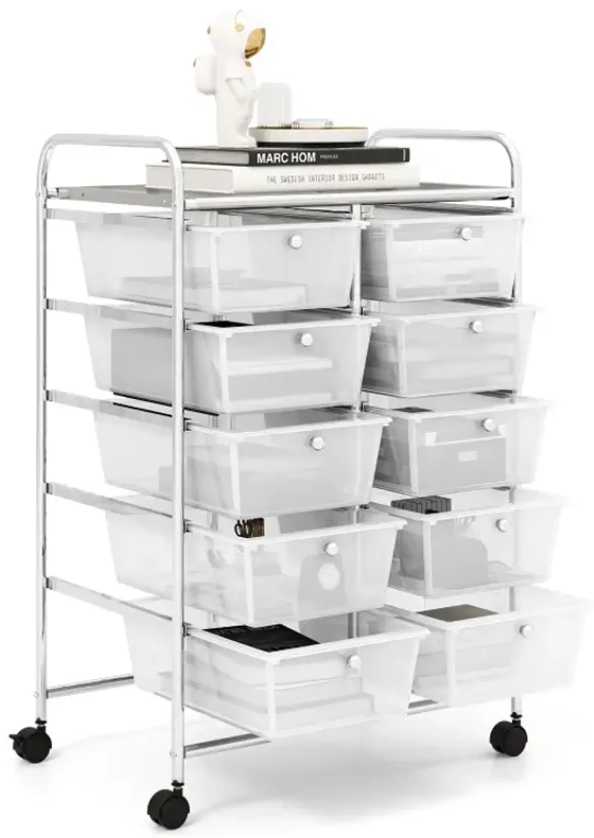 10-Drawer Rolling Storage Cart