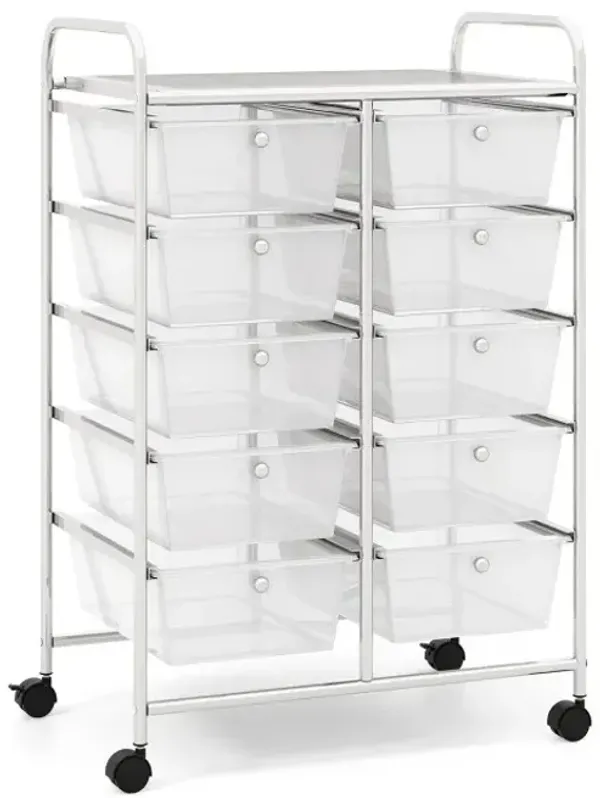10-Drawer Rolling Storage Cart