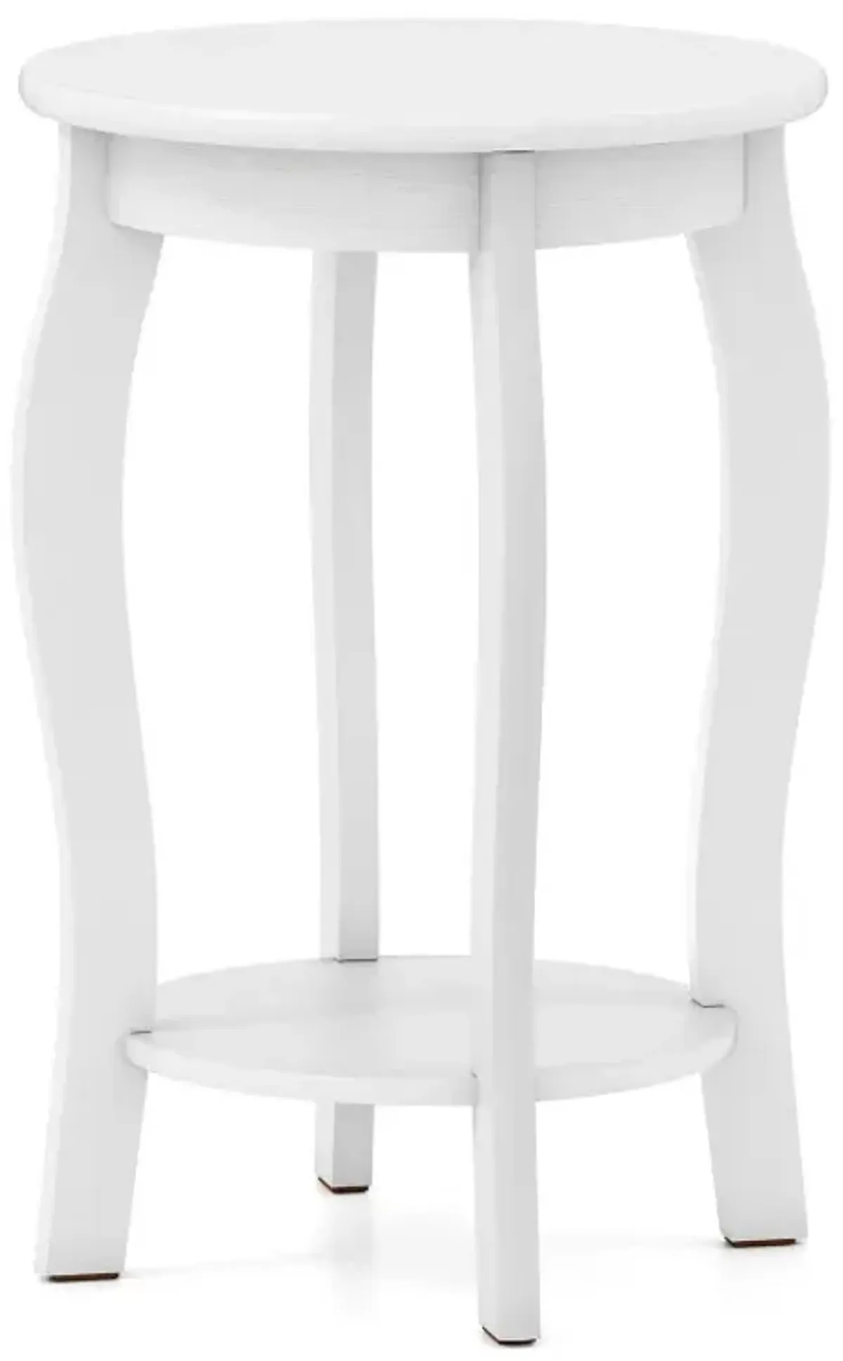 15 Inch 2-Tier Round End Table with Storage Shelf