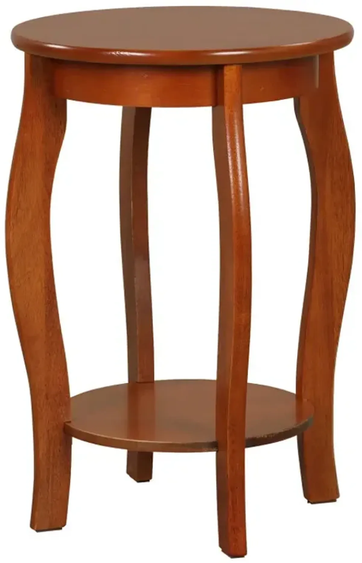 15 Inch 2-Tier Round End Table with Storage Shelf