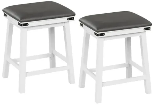 Set of 2 24/30 Inch Dining Bar Stool with Acacia Wood Frame