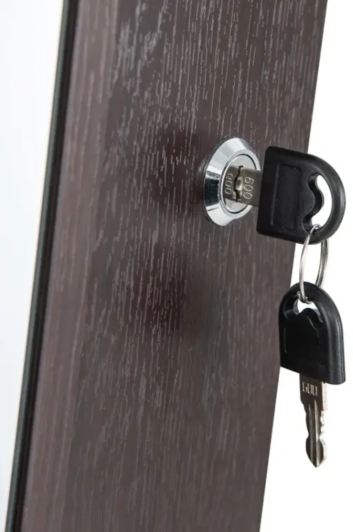 47 Inch Lockable Jewelry Cabinet Armoire with 3-Color LED Lights