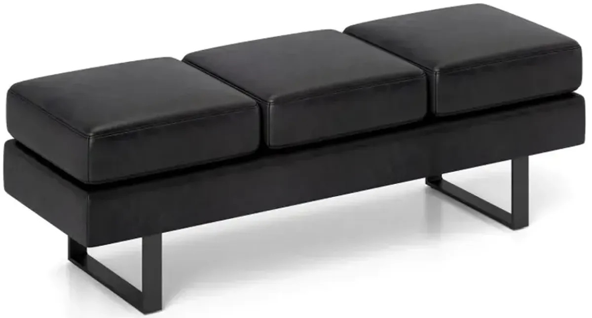 Waiting Room Bench Seating Long Bench with Metal Frame Leg