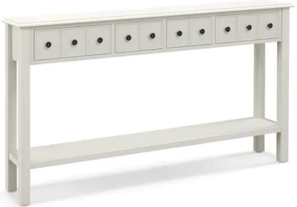 60 Inch Long Sofa Table with 4 Drawers and Open Shelf for Living Room
