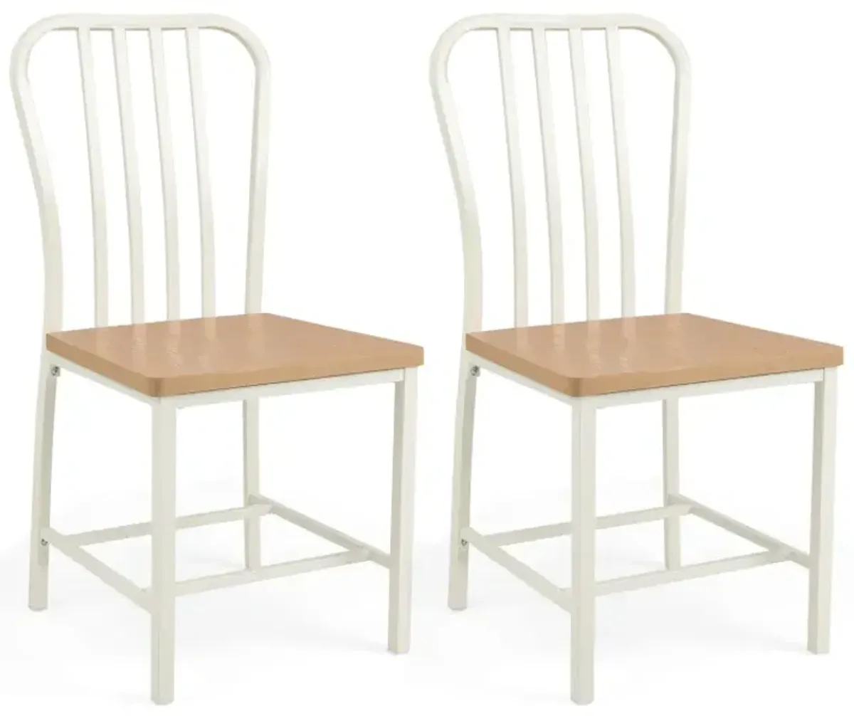 Armless Spindle Back Dining Chair Set of 2 with Ergonomic Seat