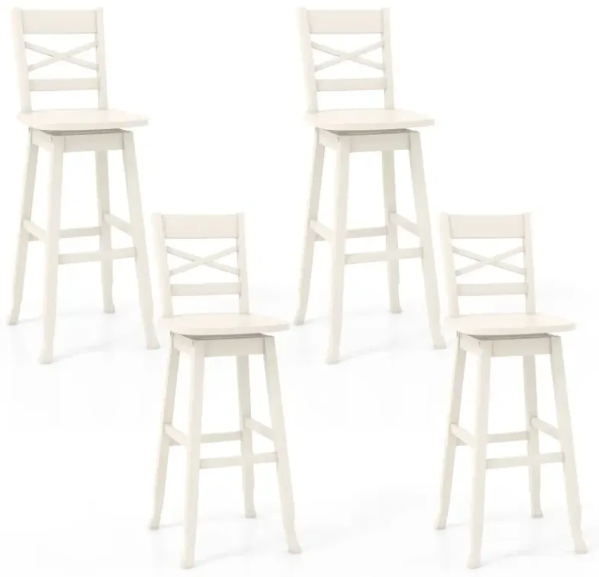 Swivel 30-Inch Bar Height Stool Set of 2 with Footrest