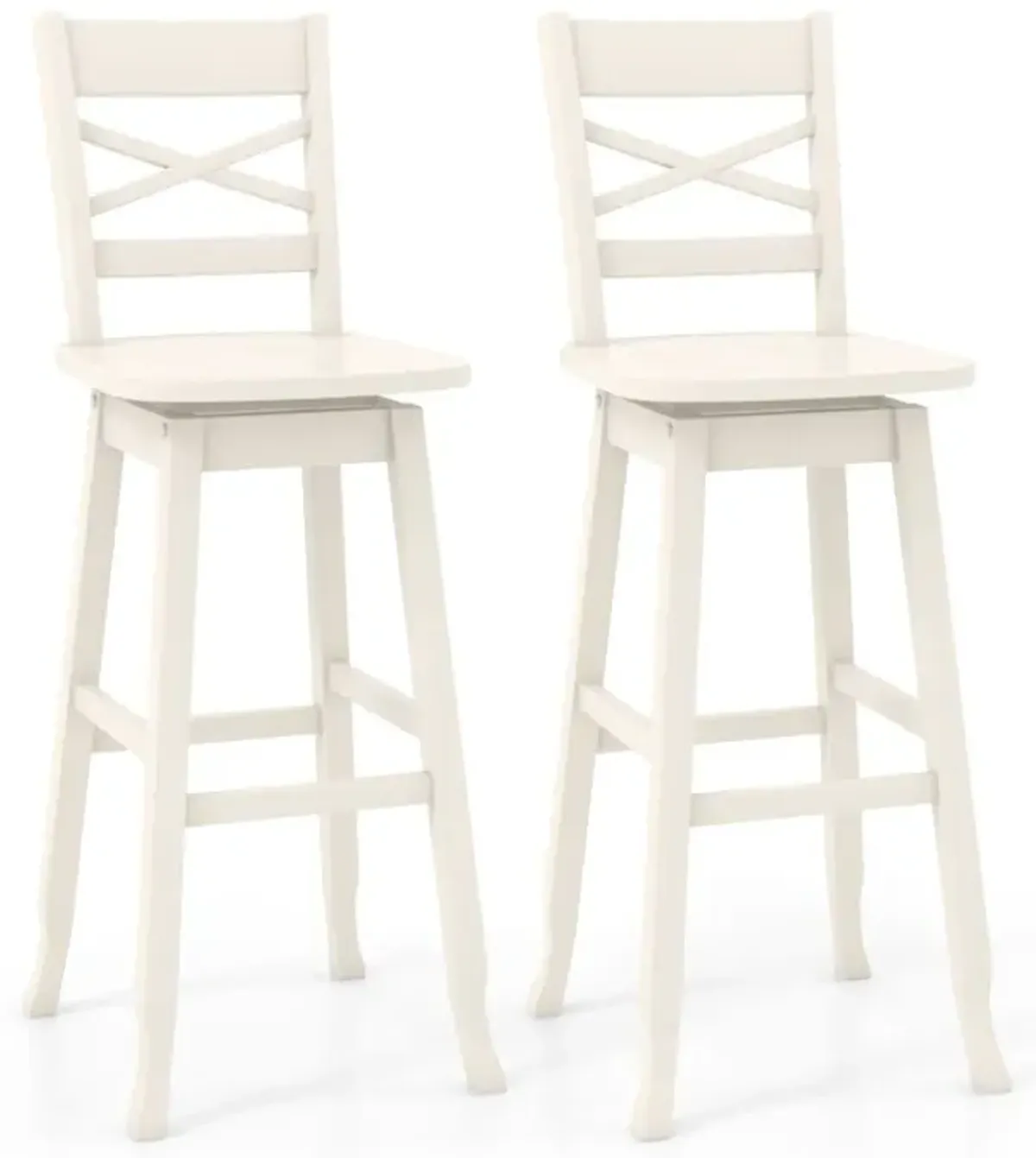 Swivel 30-Inch Bar Height Stool Set of 2 with Footrest
