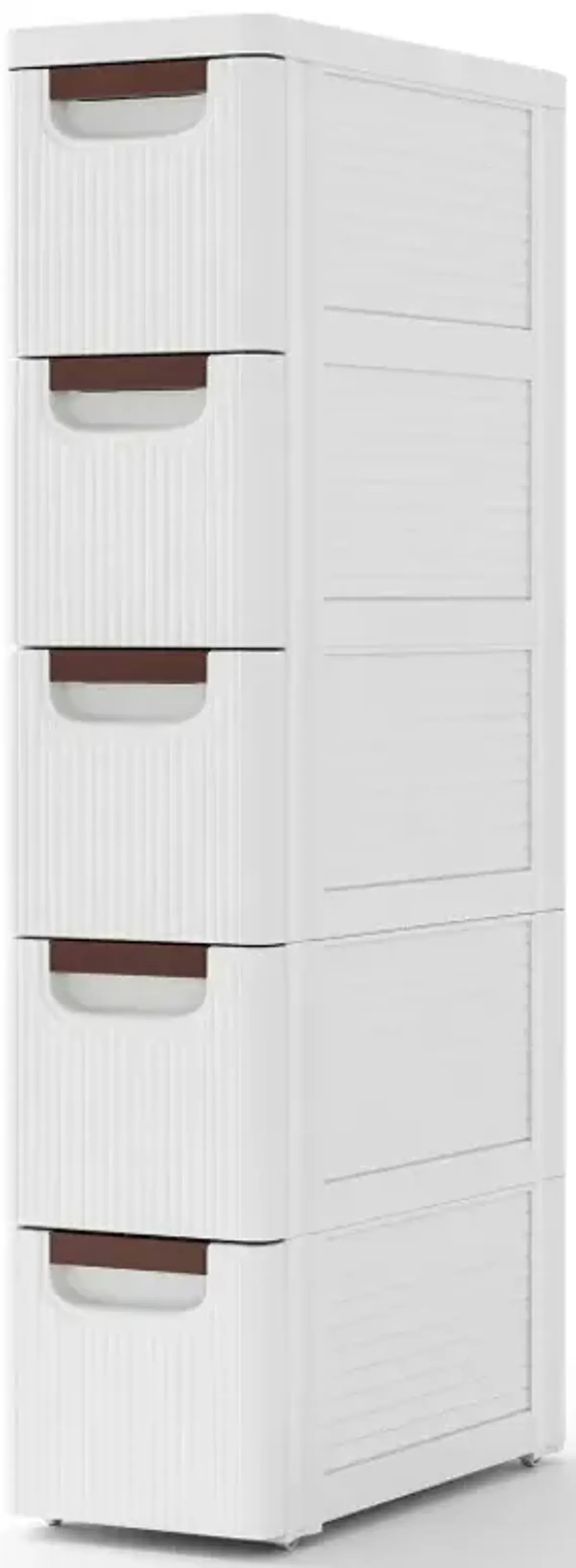 3/4/5/6-Drawer Rolling Organizer Unit Narrow Storage Cabinet with Built-In Wheels for Small Space