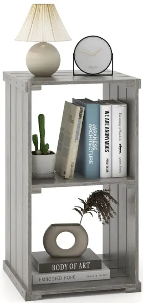 2-Cube Storage Shelf with Open Back and 3-Tier Shelf