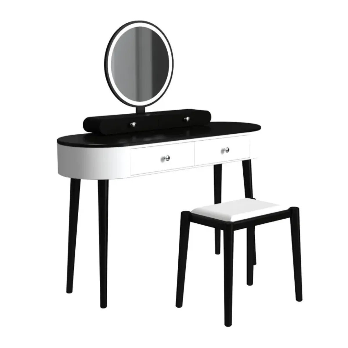 Elegant Makeup Vanity Table Set with LED Mirror and 3 Spacious Drawers