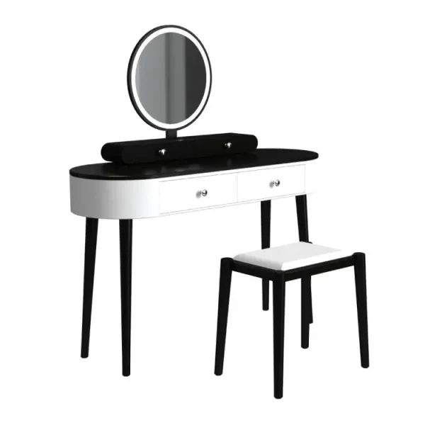 Elegant Makeup Vanity Table Set with LED Mirror and 3 Spacious Drawers