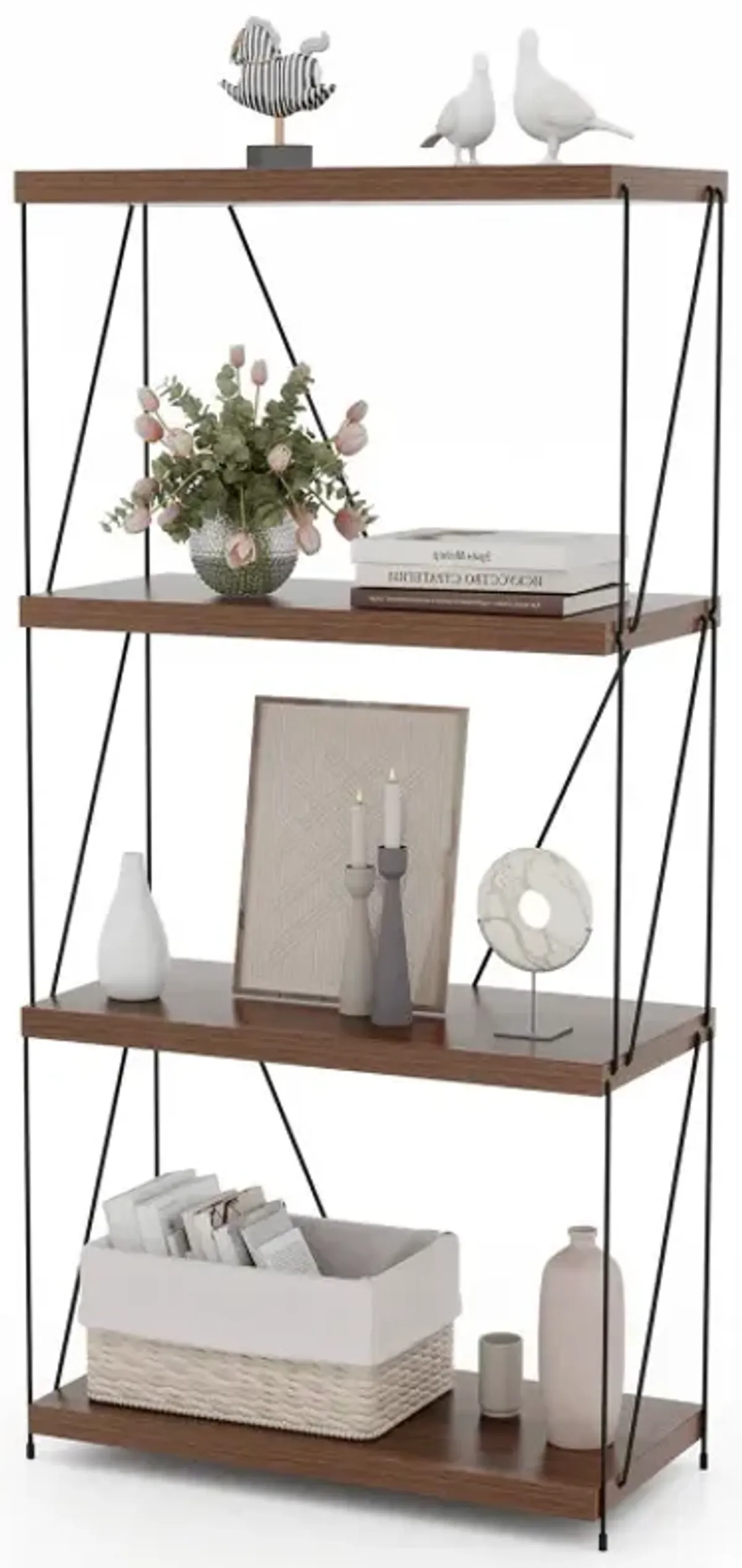 2/3/4/5-Tier Multipurpose Display Rack with Metal Frame