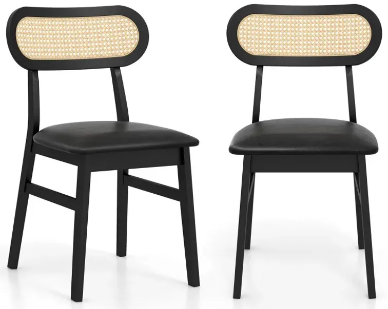 Indoor Mid Century Wood Dining Chairs Set of 2  for Dining Room