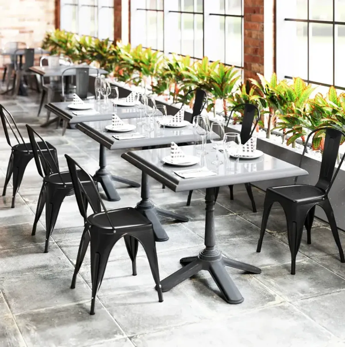 Metal Dining Chairs Set of 4 with Removable Backrest for Dining Room Restaurant Living Room