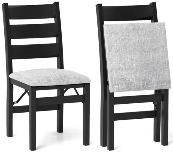 Modern Upholstered Folding Chairs Set of 2 with Comfy Backrest