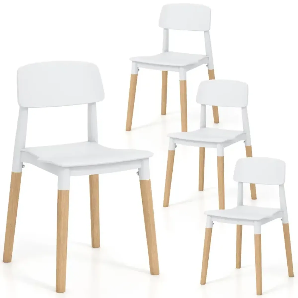 Modern Dining Side Chairs Set of 4 with Ergonomic Backrest for Dining Room