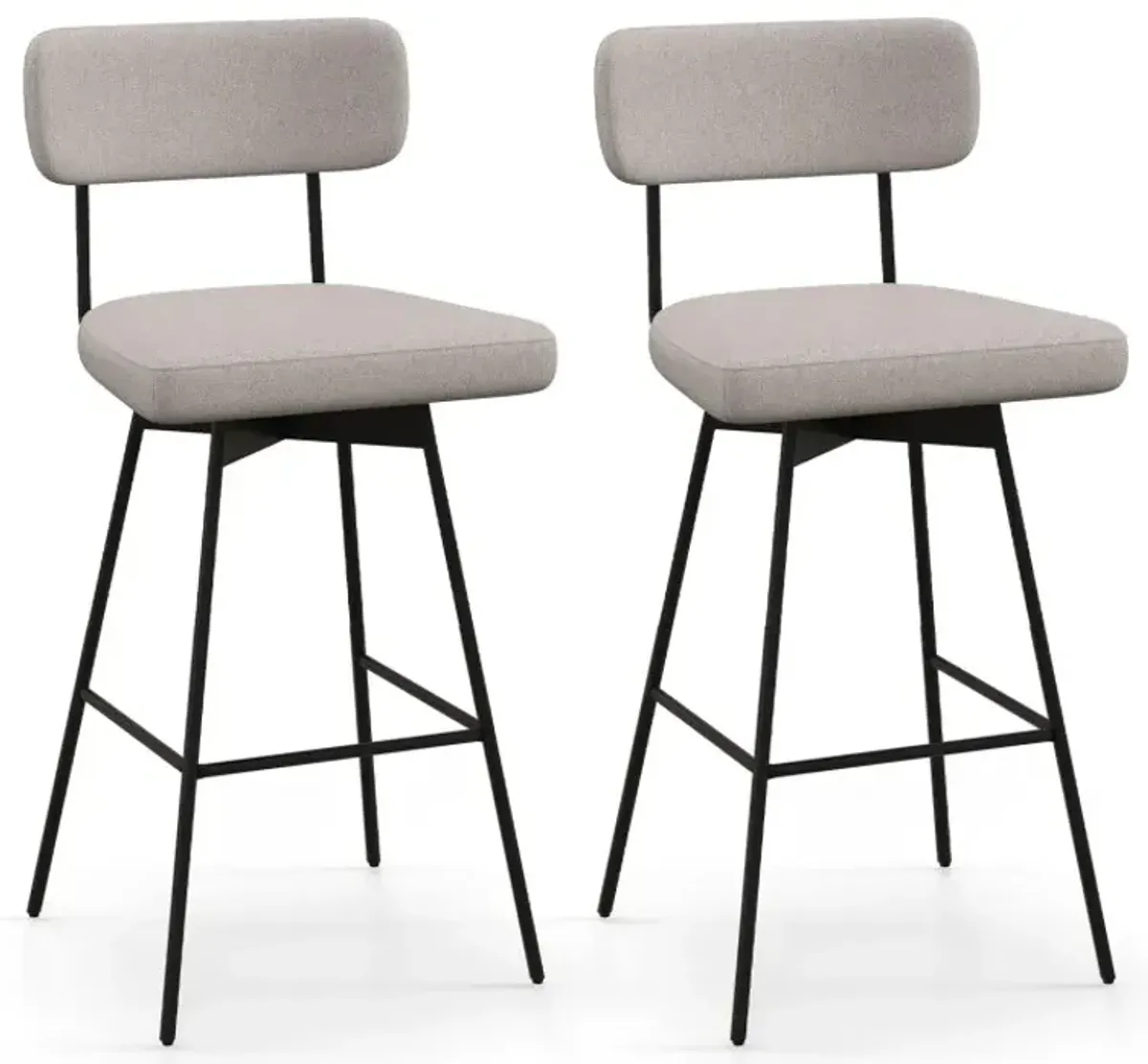 29 Inch Counter Height Upholstered Swivel Bar Stool Set of 2