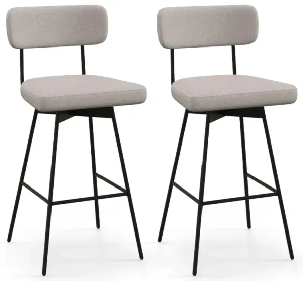 29 Inch Counter Height Upholstered Swivel Bar Stool Set of 2