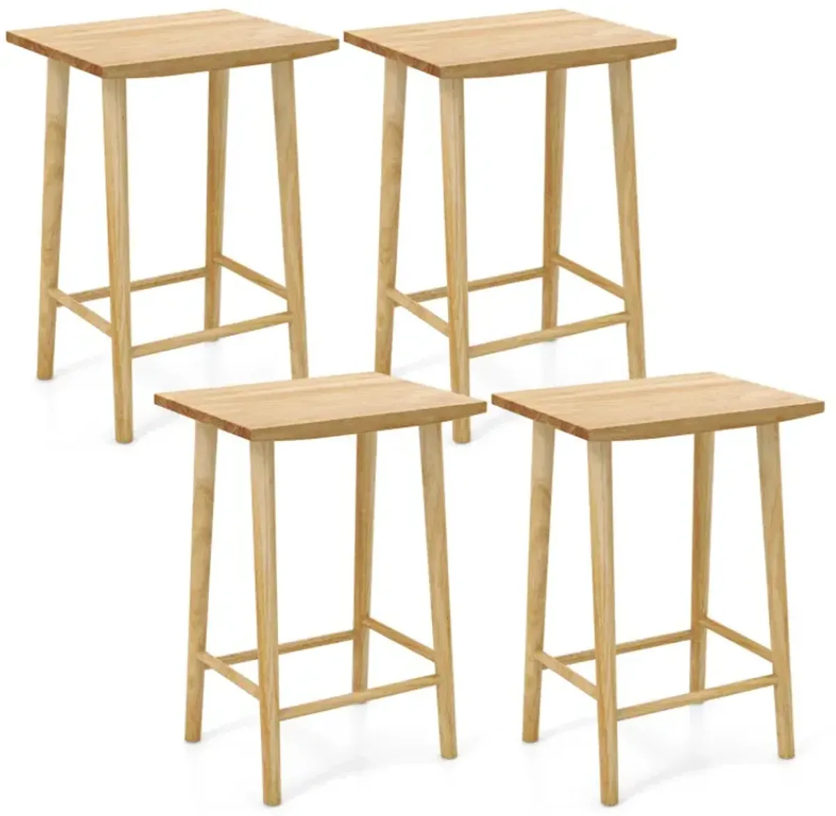 25.5 Inch Bar Stools Set of 2 with Footrest