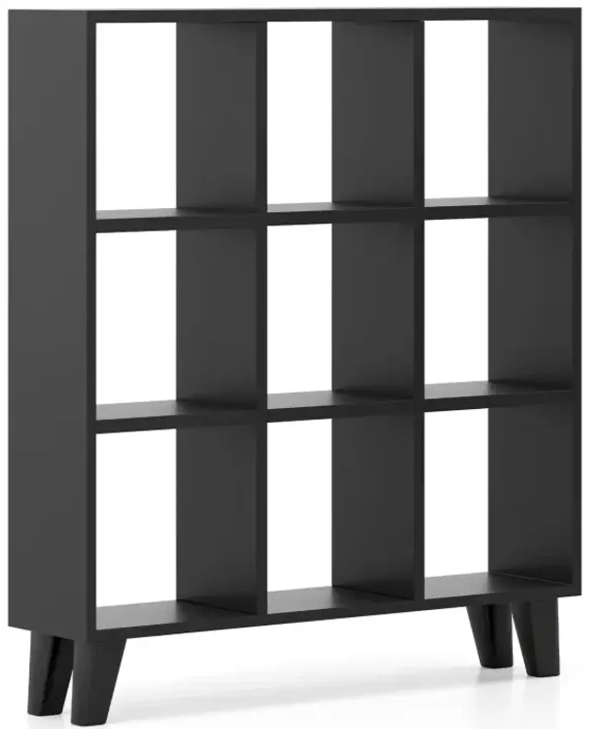 9-Cube Bookcase with 6 Removable Shelves and Raised Support Feet