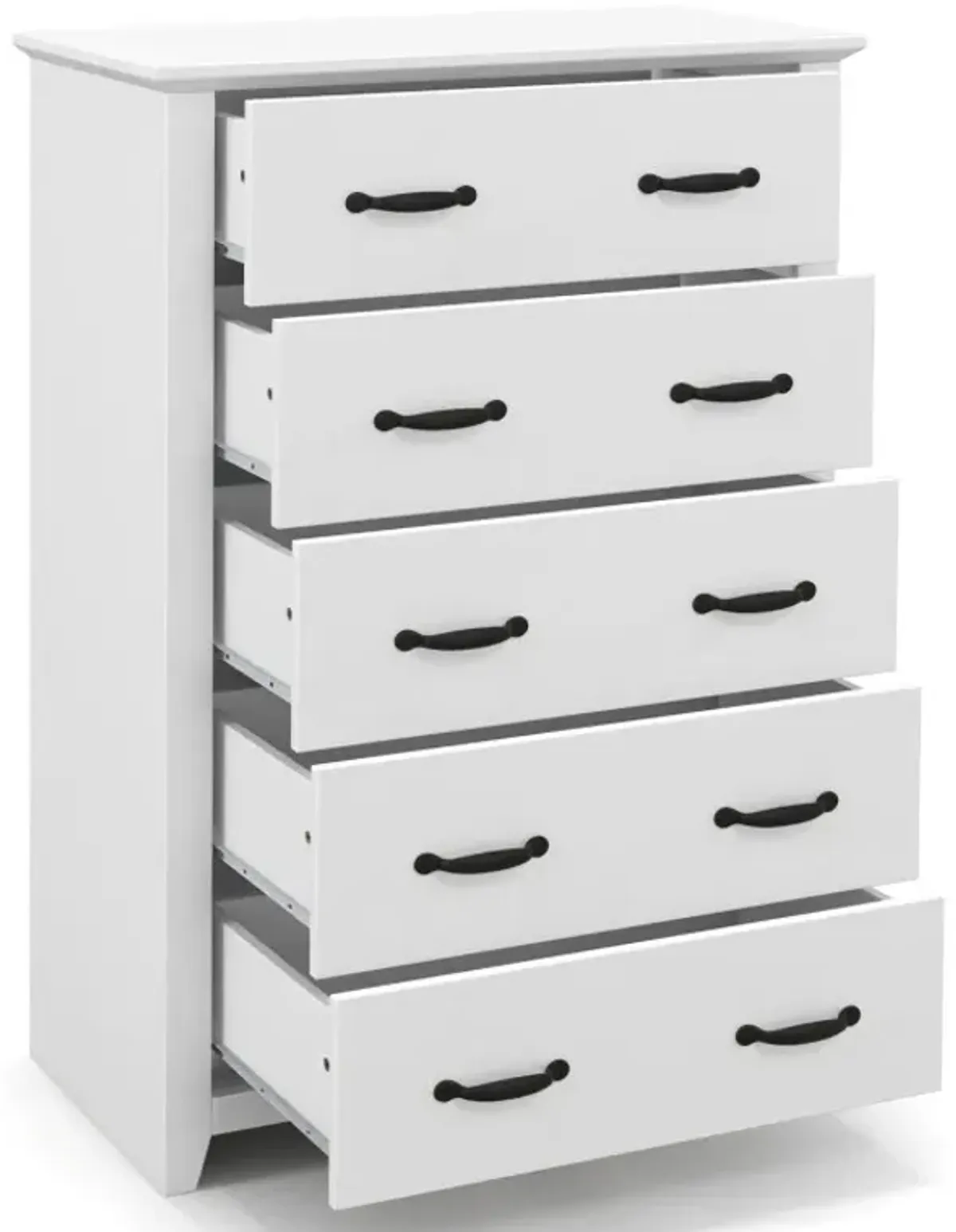 Tall Storage Dresser with 5 Pull-out Drawers for Bedroom Living Room