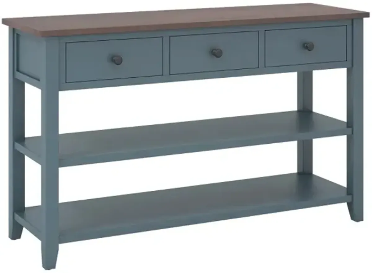 50 Inch Entryway Table Narrow Long Sofa Table with Drawers and Shelves