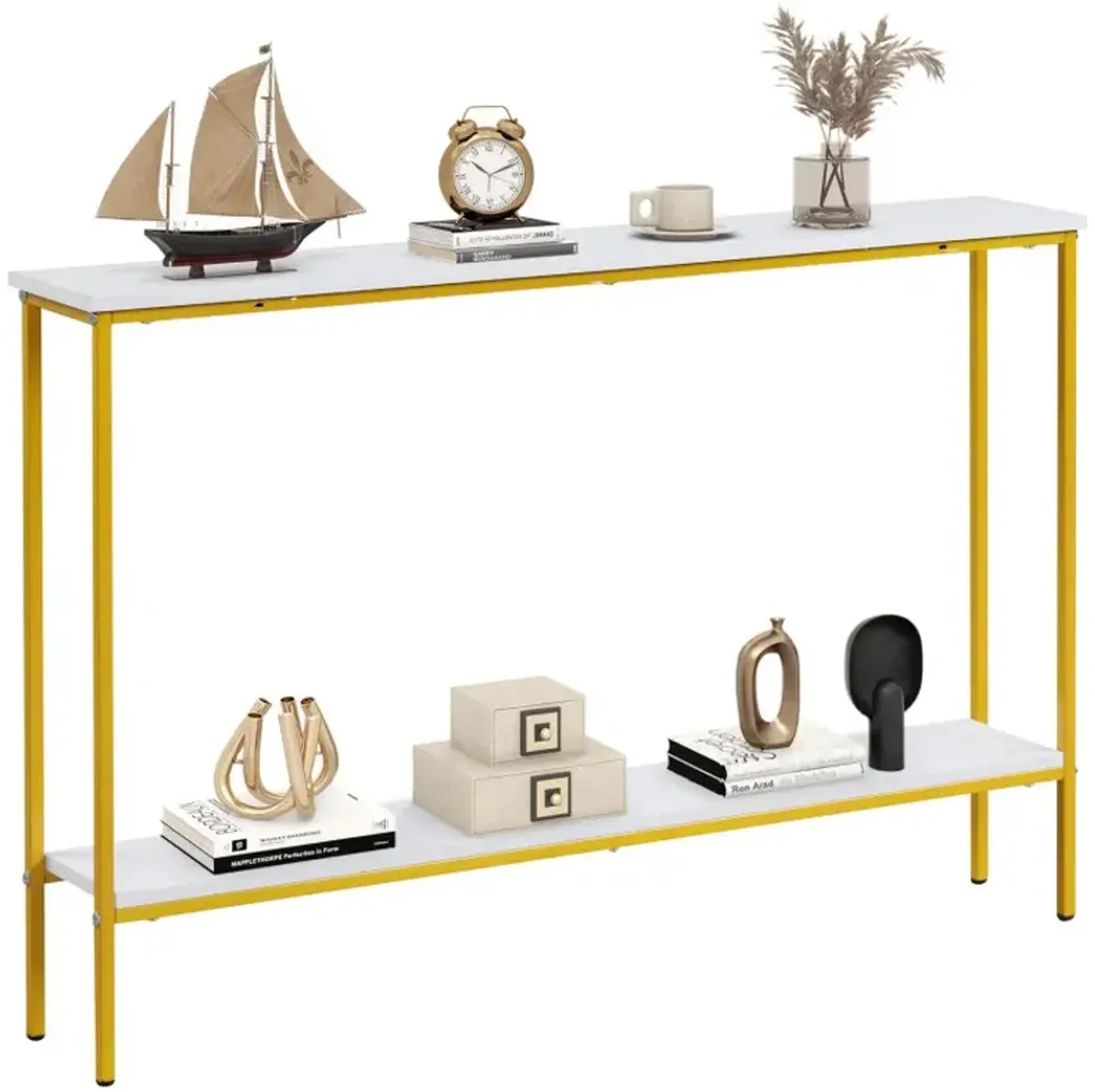 44 Inch Console Table with Shelf with Dual Anti-Tipping Kits