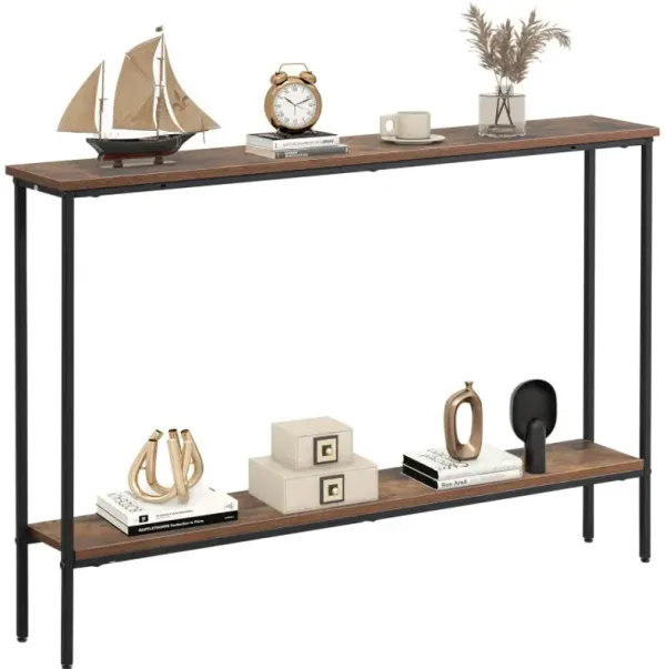 44 Inch Console Table with Shelf with Dual Anti-Tipping Kits