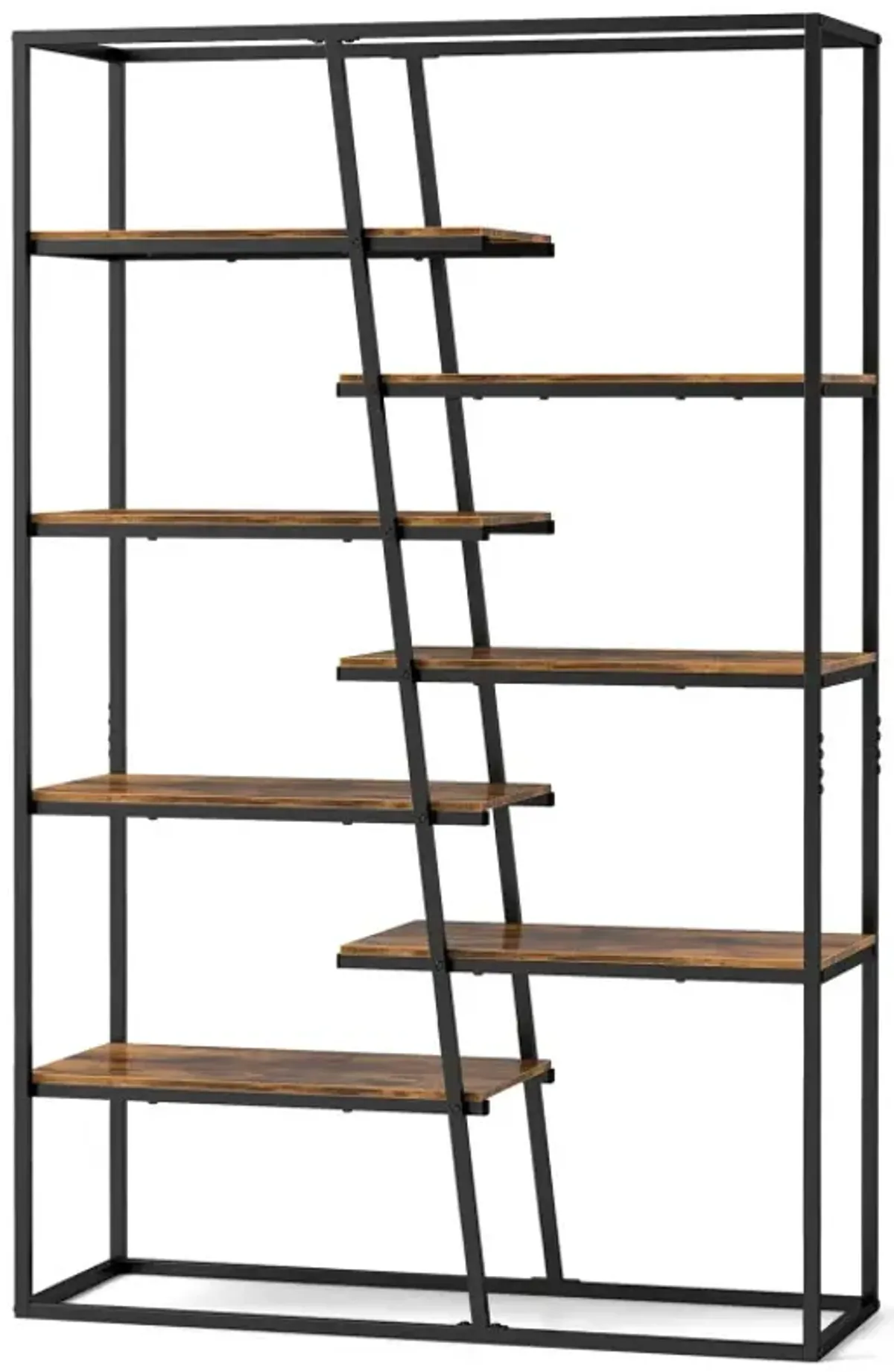 71-Inch 7-Tier Industrial Etagere Bookcase with Heavy-duty Metal Frame