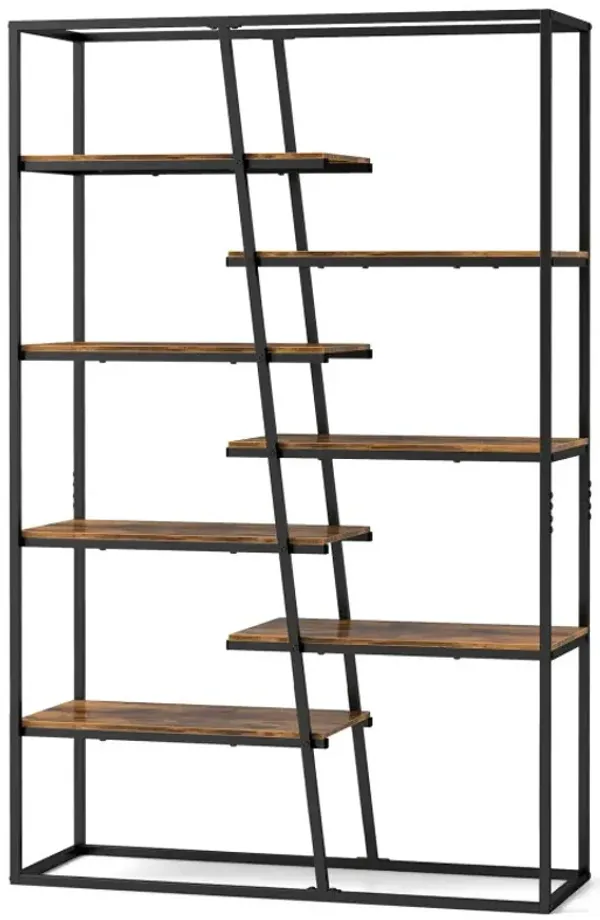 71-Inch 7-Tier Industrial Etagere Bookcase with Heavy-duty Metal Frame