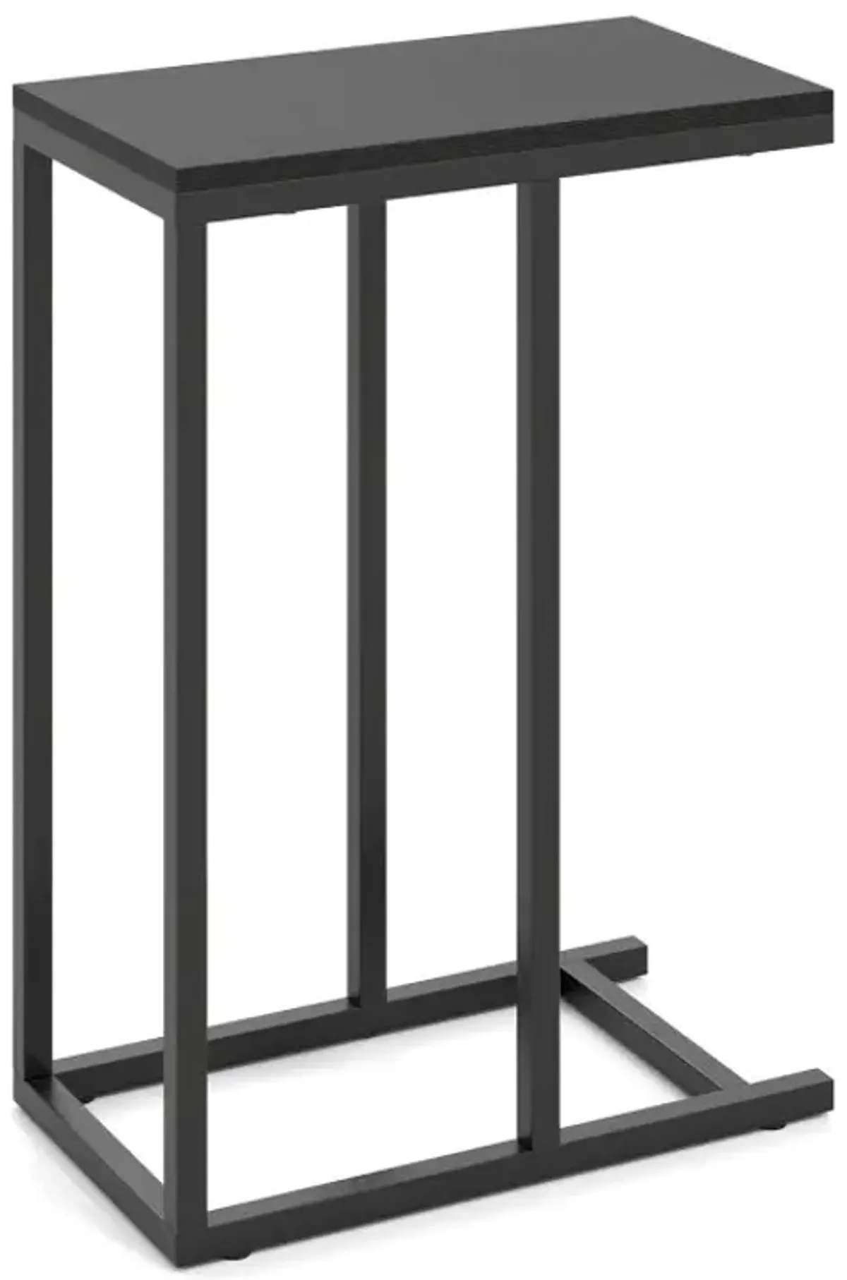 C-shaped Side Table with Heavy-duty Metal Frame