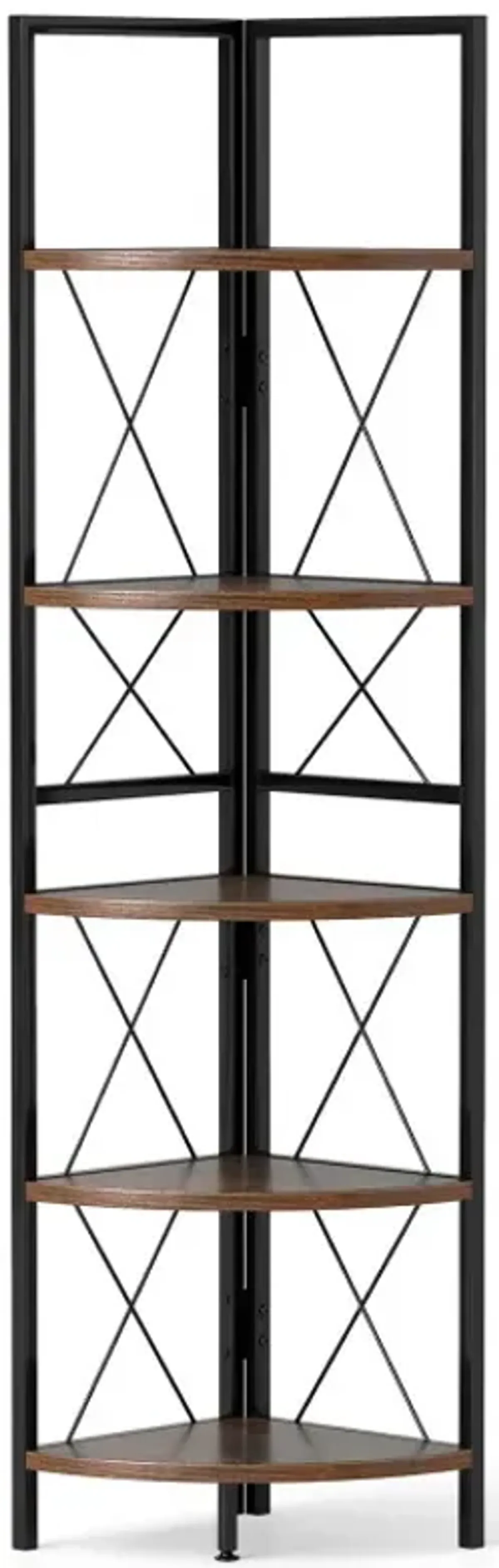 5-Tier Freestanding Corner Shelf 63 Inch Tall Storage Rack