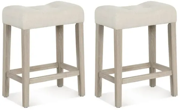Set of 2/4 Upholstered Counter Height Bar Stool with Curved Saddle-Seat