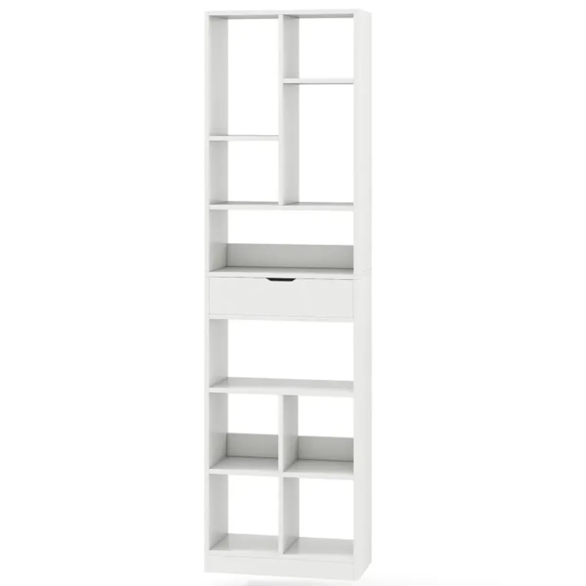 7-tier Bookshelf with Drawer 180cm Floor Standing Display Rack Storage Shelf