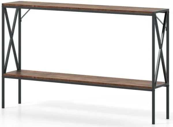 Narrow Console Table 2-Tier Entryway Table with Storage