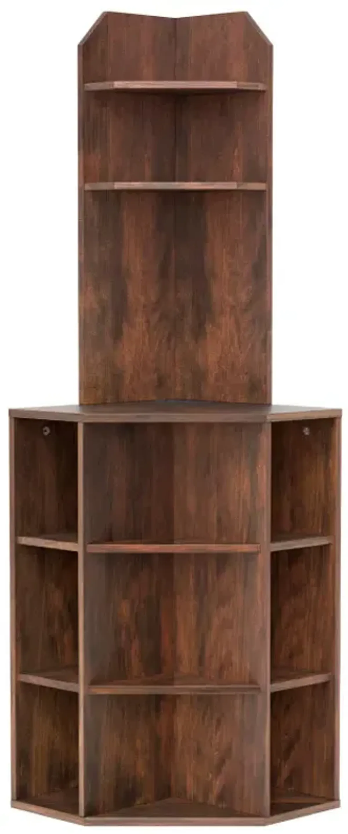 6-Tier Corner Shelf with Charging Station and 2 USB Ports
