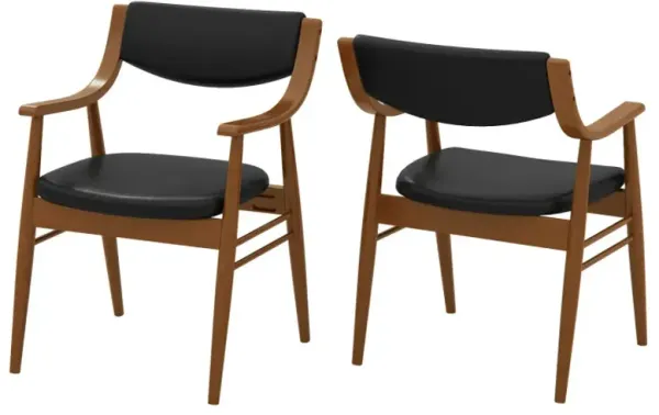 Wooden Dining Chair Set of 2 with Padded Seat and Back