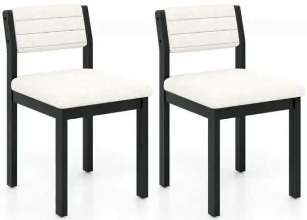 Set of 2 Dining Chairs Sherpa Upholstered Armless Chair with Wood Frame