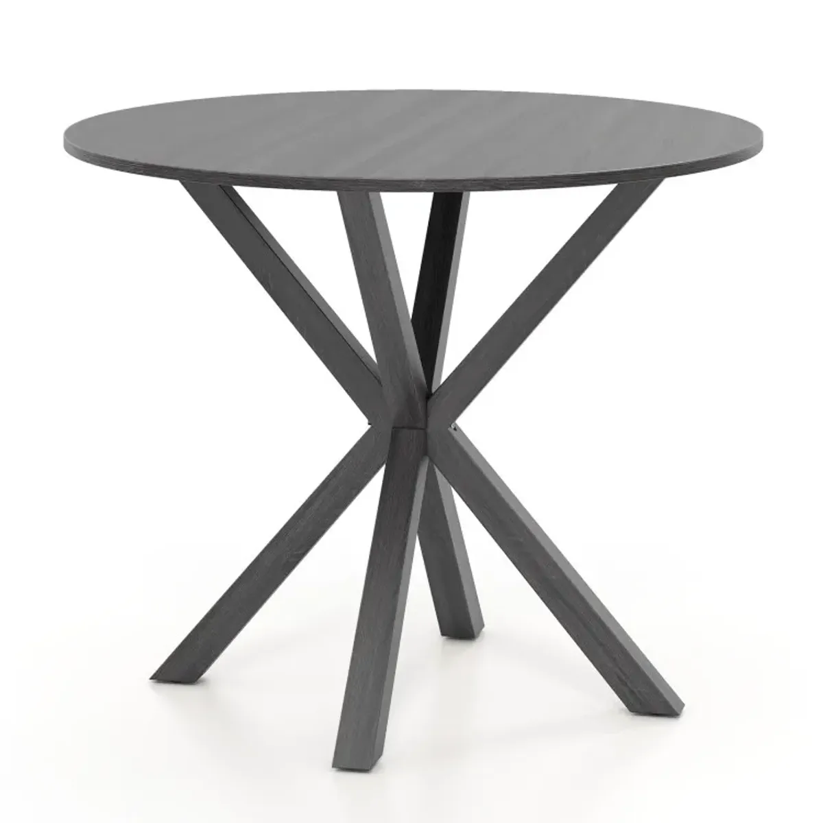 36 Inch Wood Dining Table with Intersecting Pedestal Base for 2-4 People