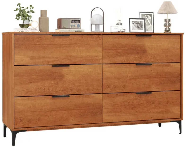 6-Drawer Dresser with Interlock System for Bedroom Living Room